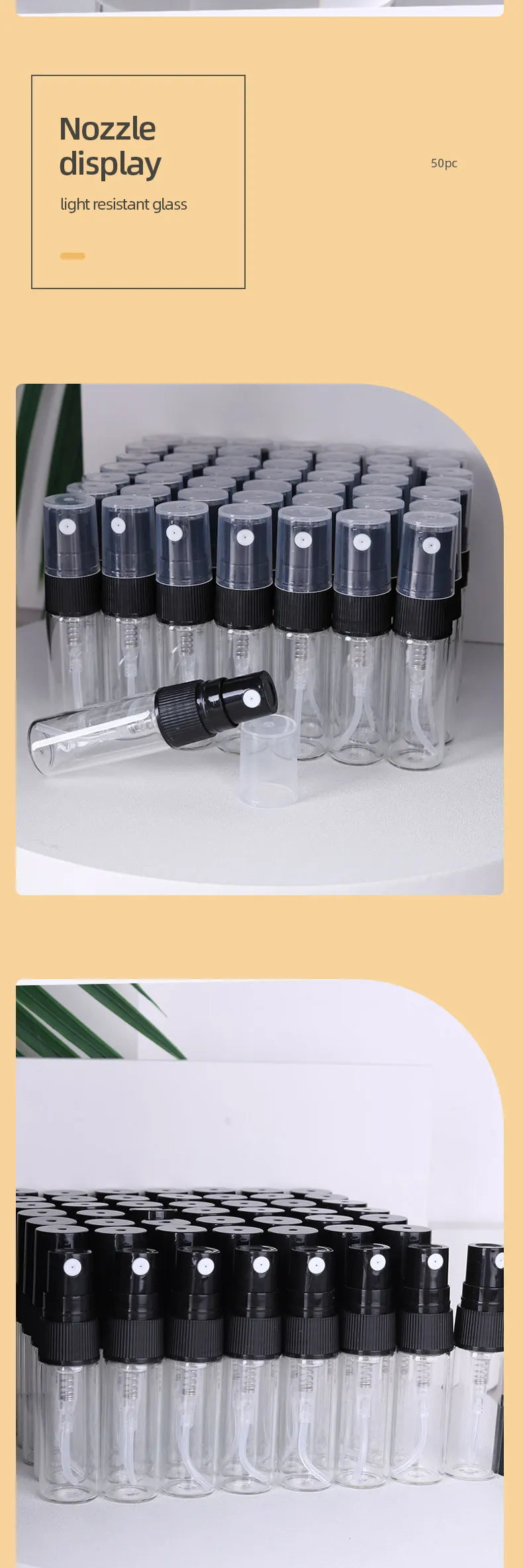 50/batch 3ml High Quality Clear Glass Perfume Bottle Ultra Fine Mist Moisturizing Spray Bottle Mini Cologne Perfume Bottle