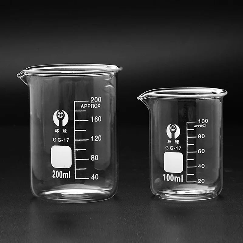 1 Set Lab Borosilicate Glass Beaker All Sizes Chemical Experiment Laboratory Equipment All Sizes