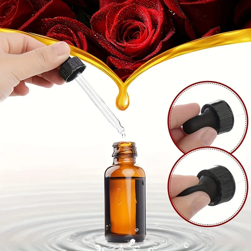 12 Pieces/6 Pieces 30ml Amber Glass Bottle with Glass Dropper, Suitable for Cosmetics, Perfume, Essential Oil,