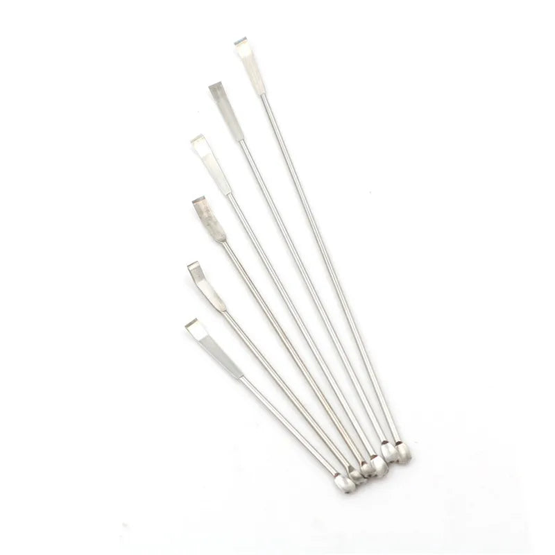 1pc Stainless Steel Lab Micro Spatula Medicine Spoon Scoop Shovel Pharmacy 100mm / 125mm / 150mm / 180mm / 200mm / 220mm