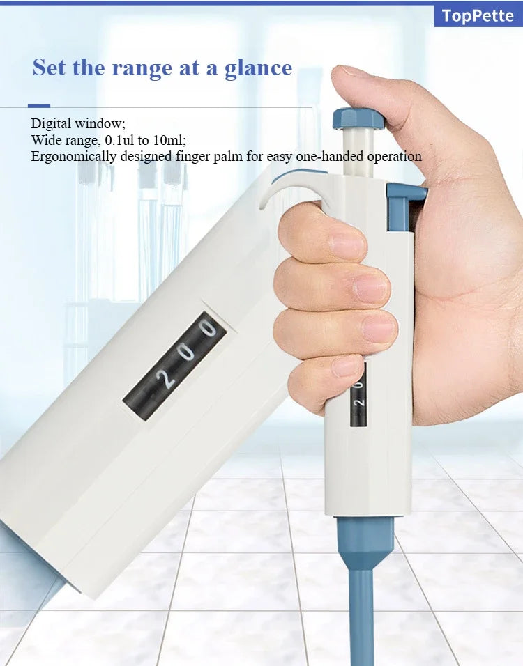 100-1000ul Laboratory Pipette Plastic Single Channel Digital Adjustable Micropipette Lab Equipment With Pipette Tips