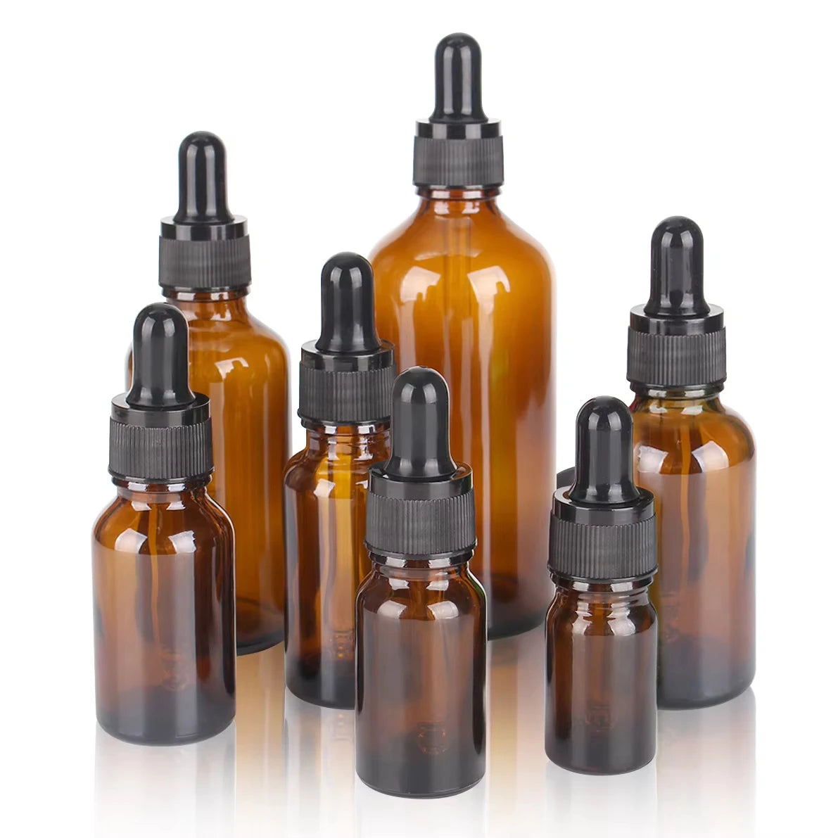 12pcs 30ml amber light proof glass essential oil bottle with glass dropper for essential oil sample cosmetics perfume travel