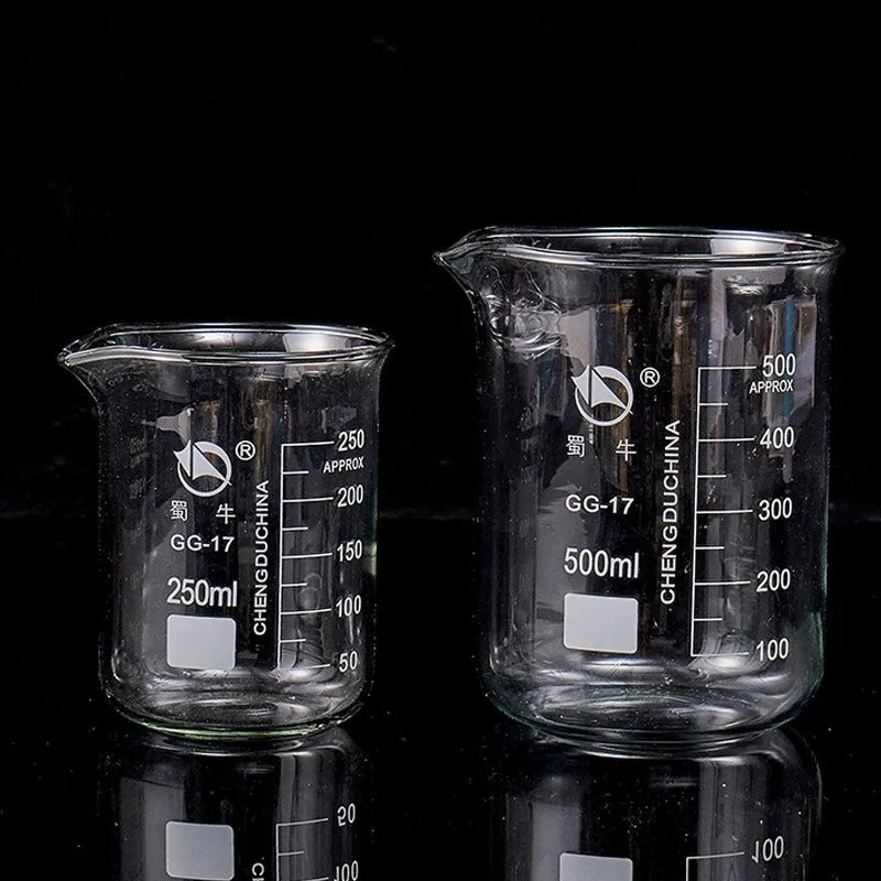 4pcs/set 5ml/10ml/25ml/50ml Glass Beaker Pyrex Beaker Lab Measuring Cup For Lab Or Kitchen Use